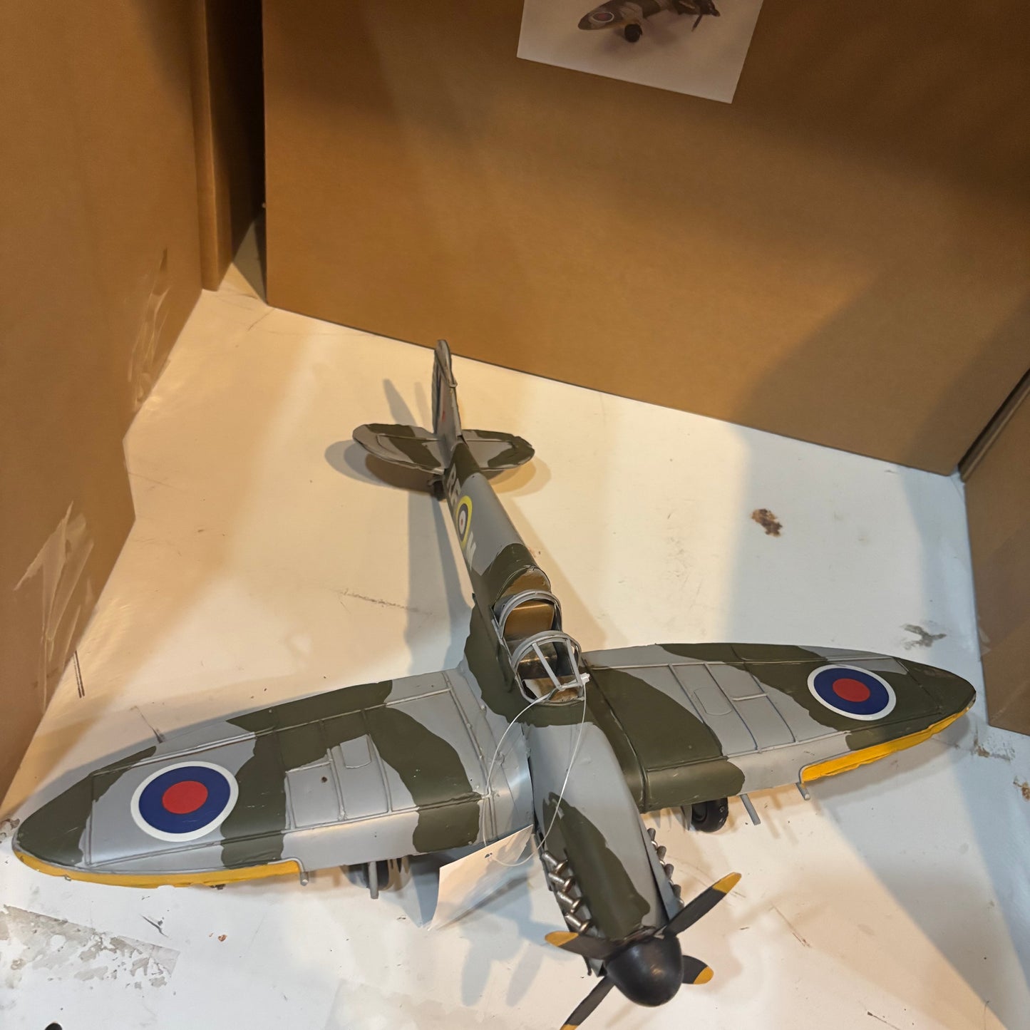 SPITFIRE METAL AIRPLAINE WW WESTERN HOME DECOR HANDMADE #RA0234