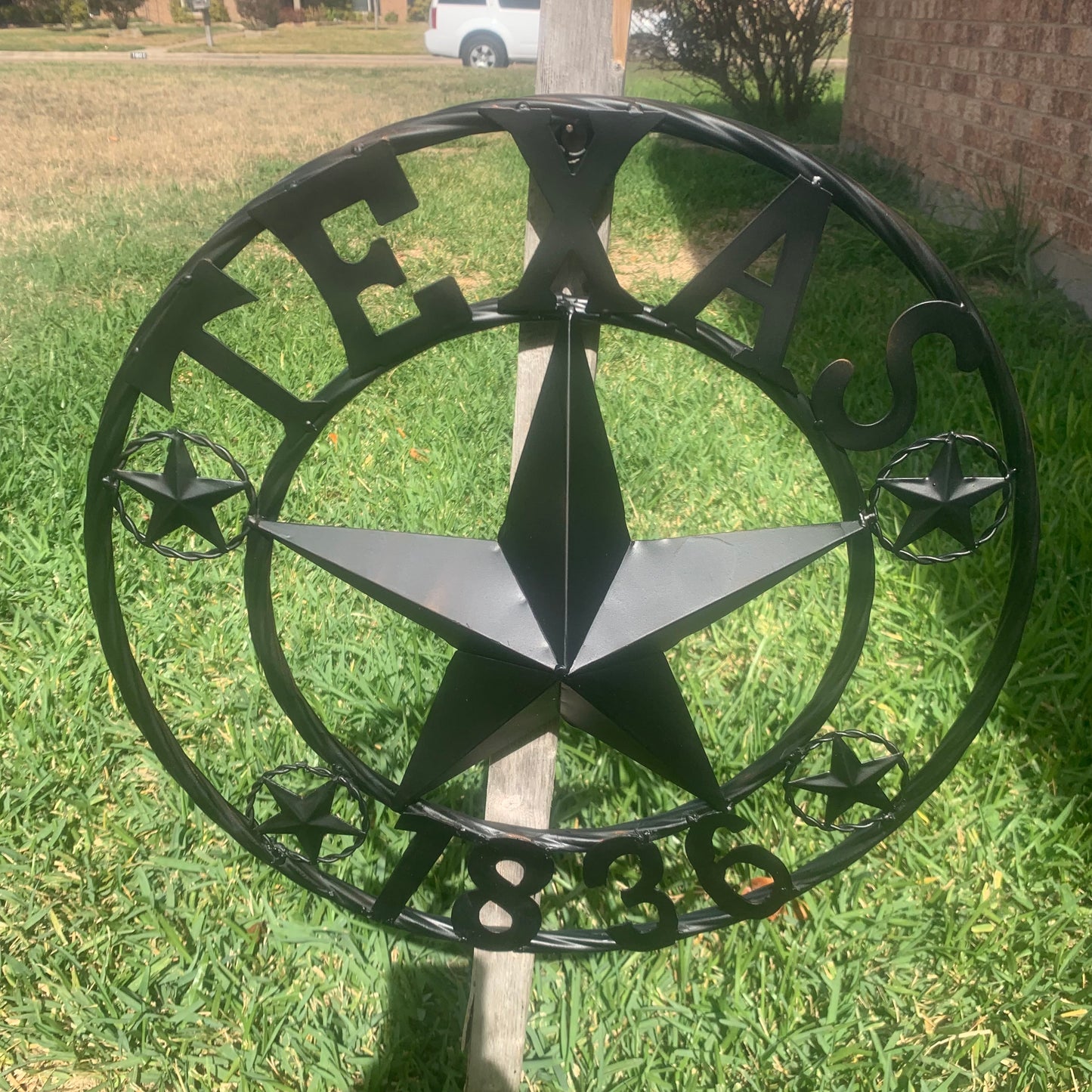 TEXAS 1836 BLACK BARN STAR METAL LONESTAR WESTERN HOME DECOR HANDMADE NEW 16",24",36",50"