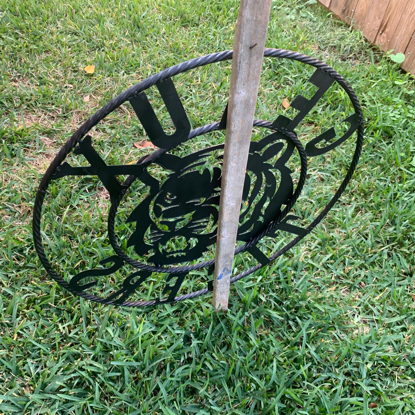 GEAUX TIGERS BLACK CUSTOM METAL VINTAGE CRAFT SIGN TEAM HANDMADE