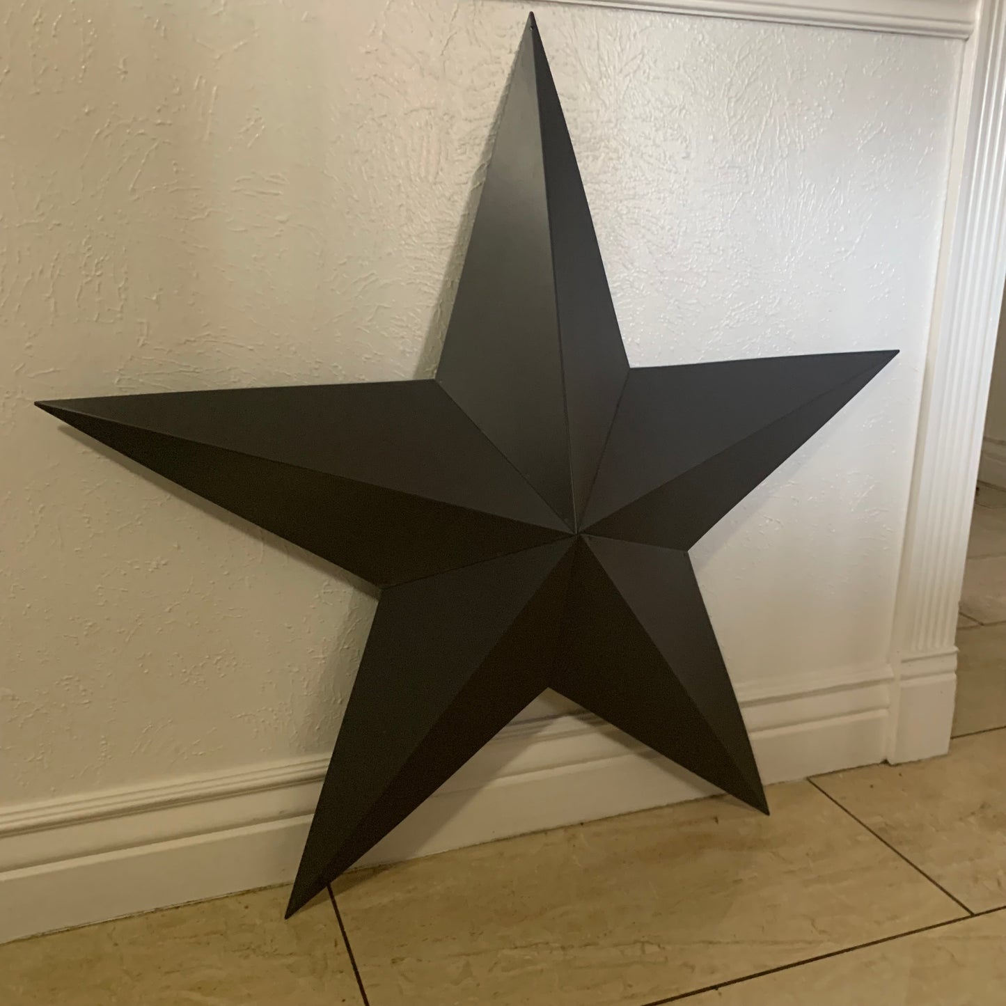 GUN METAL GREY STAR BARN STAR NO RING DAVID STAR 5 POINT WESTERN HOME DECOR HAND PAINTED