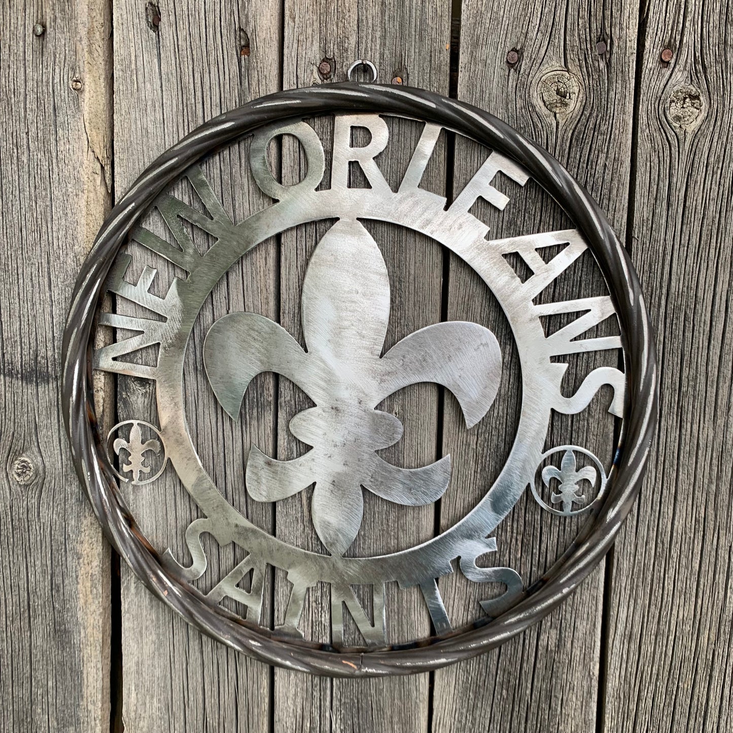 NEW ORLEANS SAINTS CUSTOM RAW METAL CRAFT SIGN WALL ART WESTERN HOME DECOR LASERCUT ART HANDMADE 12",18",24