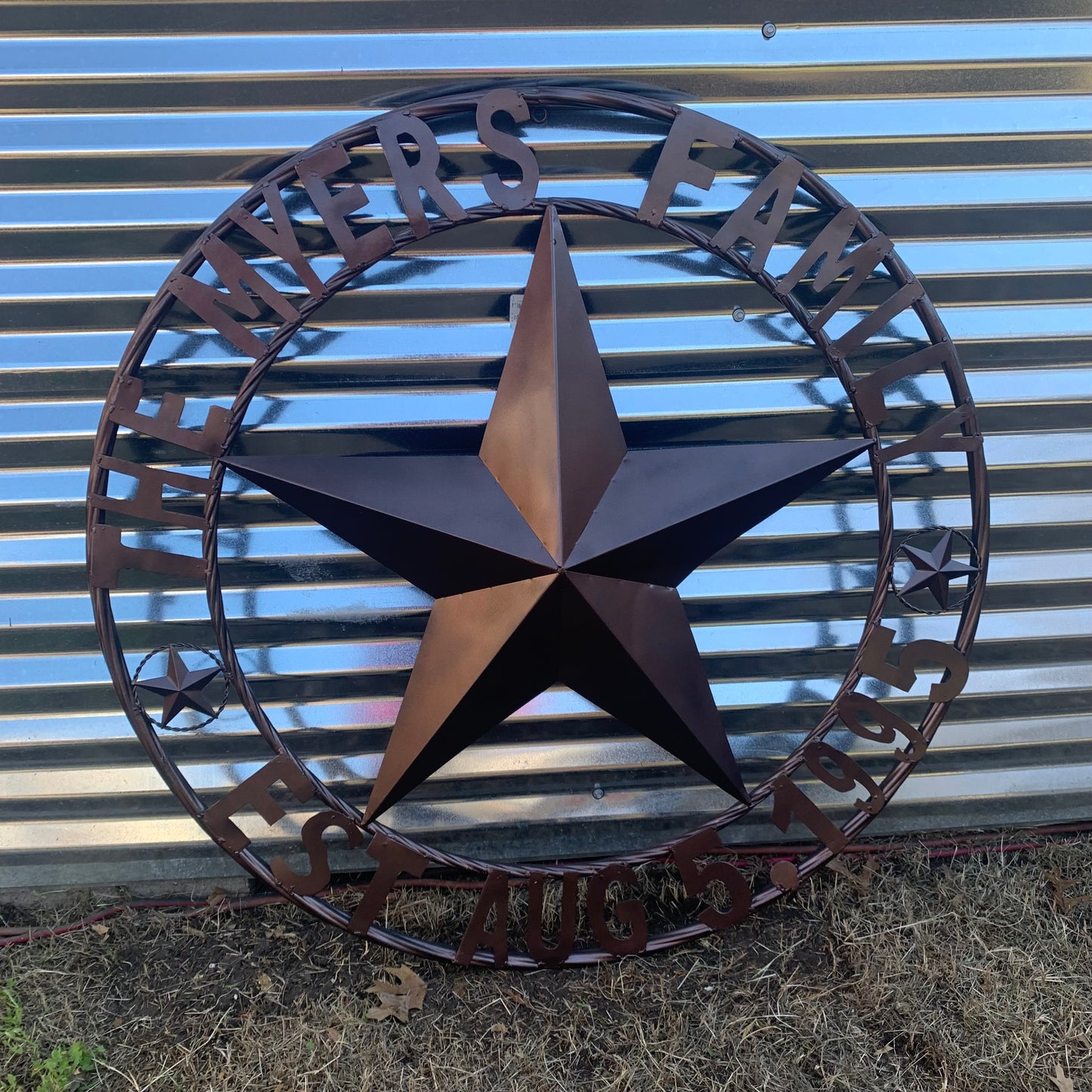 MYERS STYLE YOUR CUSTOM NAME STAR BARN STAR METAL LONE STAR WESTERN HOME DECOR RUSTIC BLACK HANDMADE 24",32",36",50"