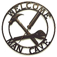24" WELCOME MANCAVE BARN METAL RANCH WALL SIGN MAN CAVE WESTERN HOME DECOR HANDMADE CRAFT #EH11966