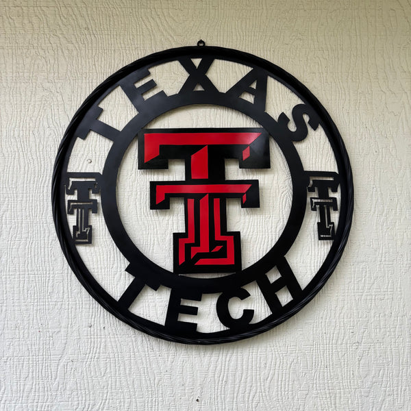 TEXAS TECH CUSTOM METAL VINTAGE SIGN WESTERN HOME DECOR HANDMADE