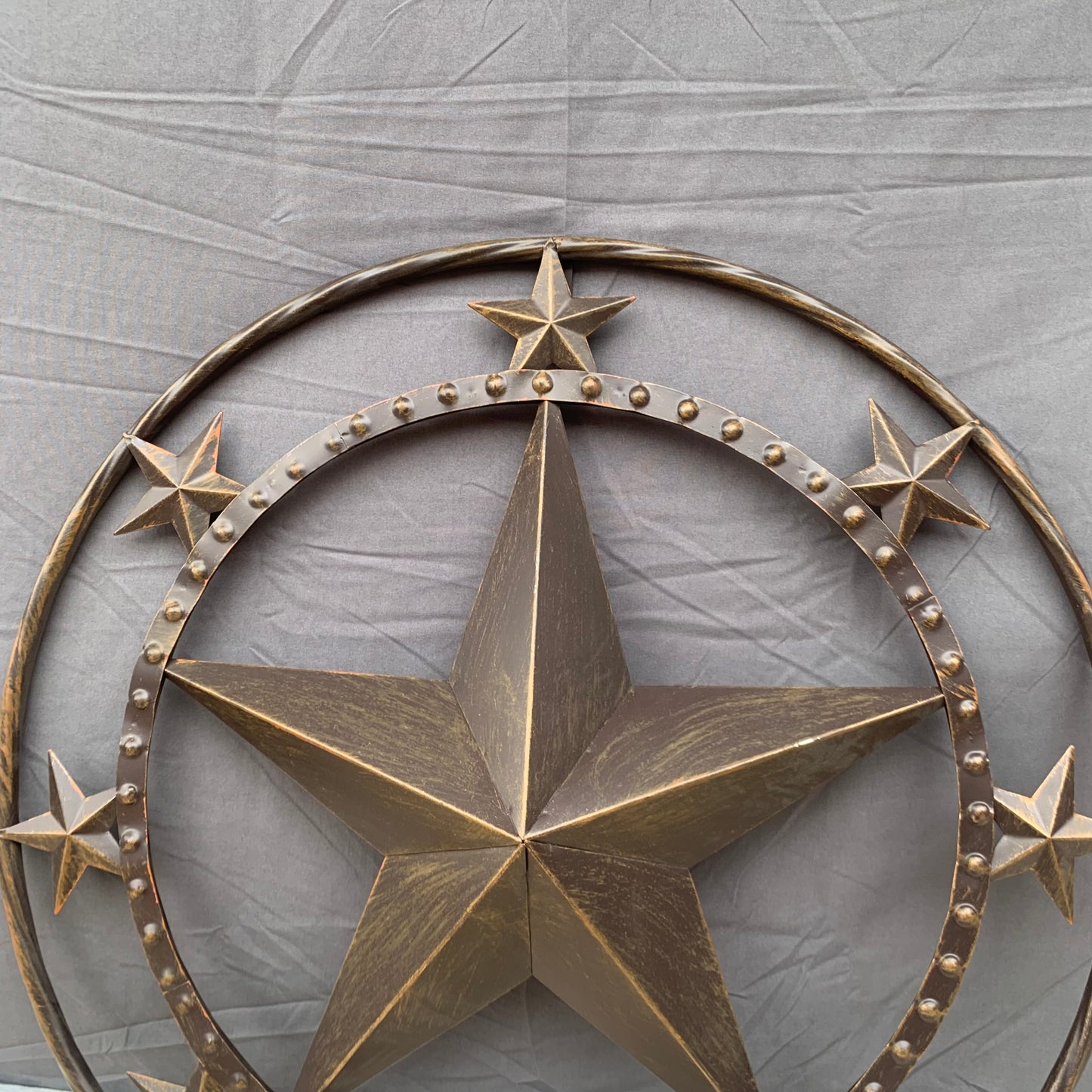 24" MULTI STAR BEADED COLIBROX BARN STAR METAL LONESTAR WESTERN HOME DECOR HANDMADE RUSTIC DARK BRONZE NEW