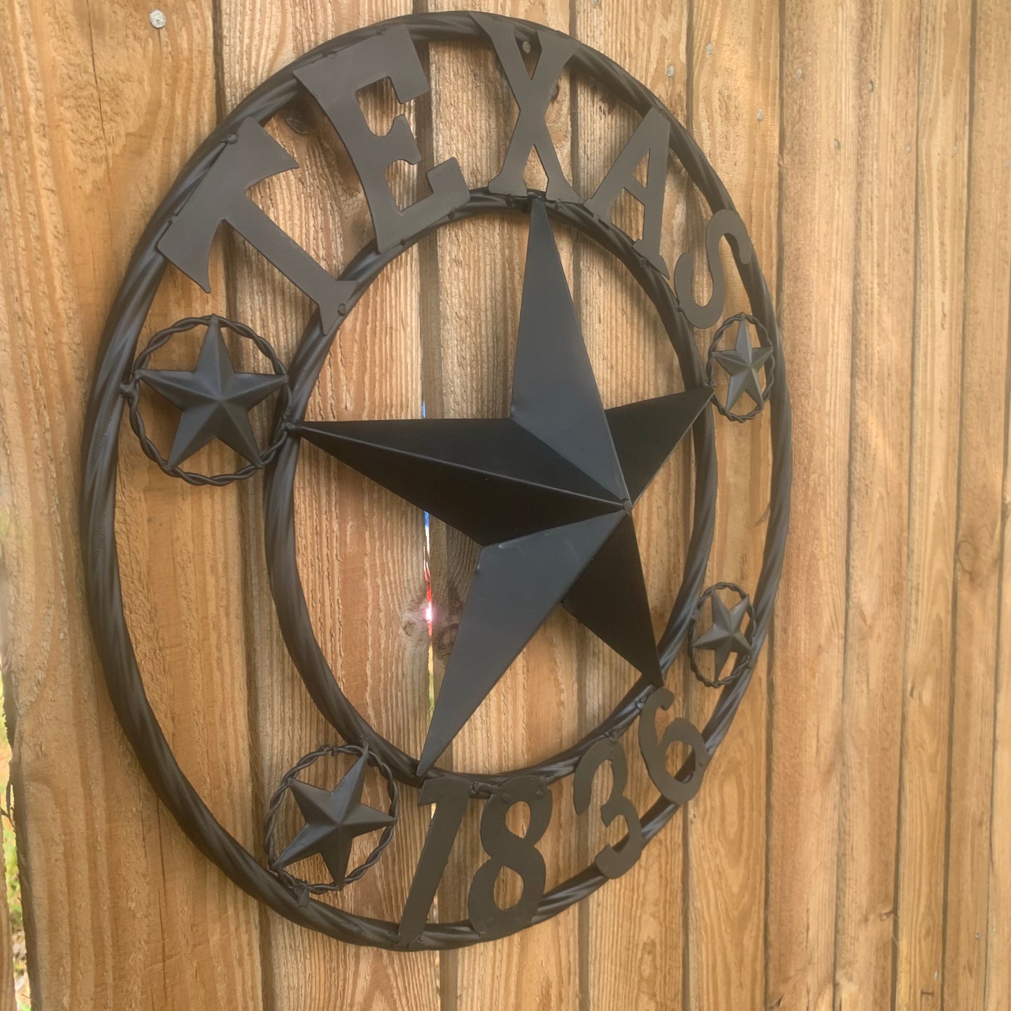 TEXAS 1836 BLACK BARN STAR METAL LONESTAR WESTERN HOME DECOR HANDMADE NEW 16",24",36",50"