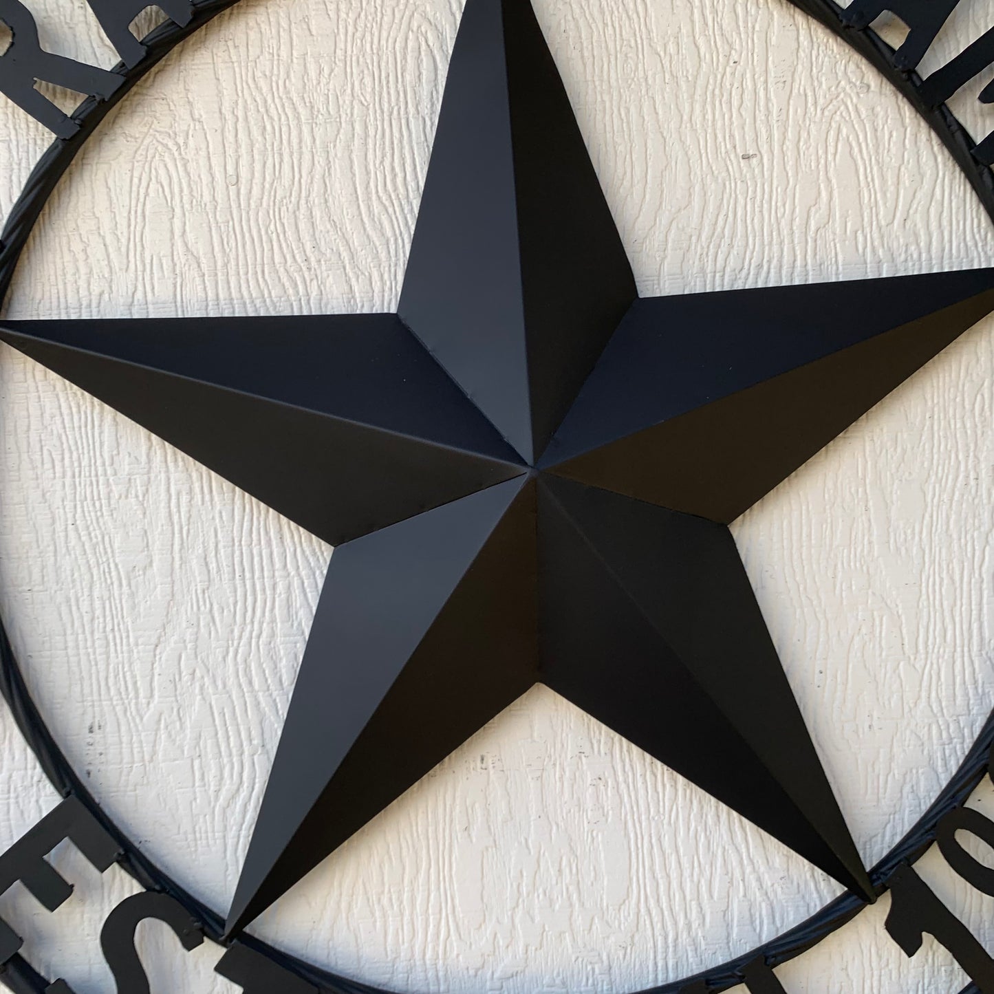 RALSTON FAMILY STYLE CUSTOM NAME STAR BARN METAL STAR 3d TWISTED ROPE RING WESTERN HOME DECOR RUSTIC BLACK HANDMADE 24",32",36",50"