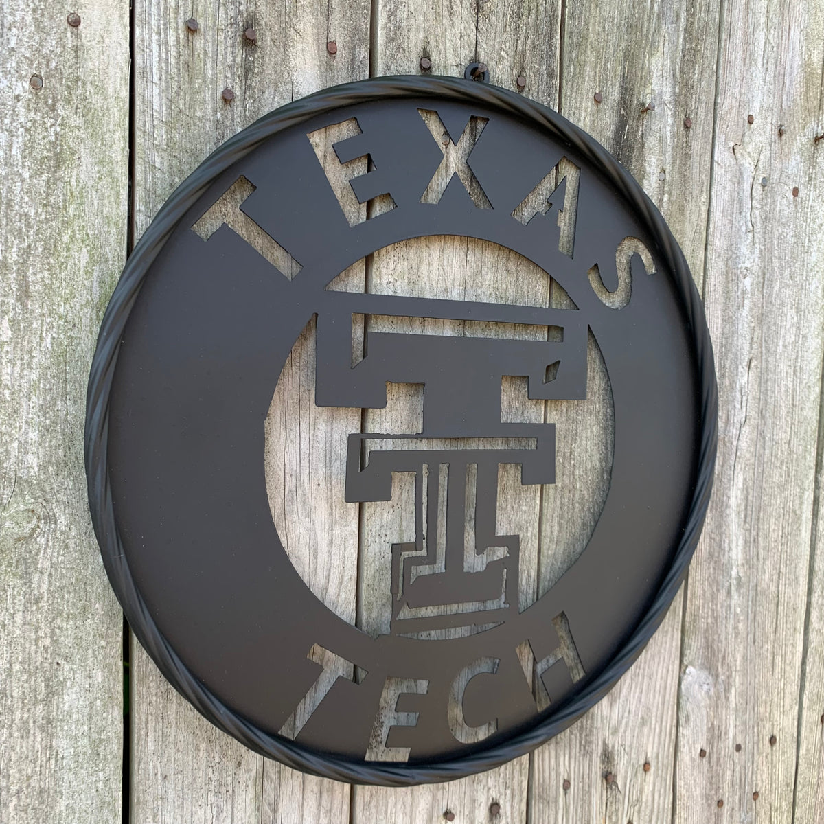 12",18",24",32",36" TEXAS TECH RUSTIC BLACK CUSTOM METAL VINTAGE CRAFT TEAM SIGN HANDMADE TO ORDER