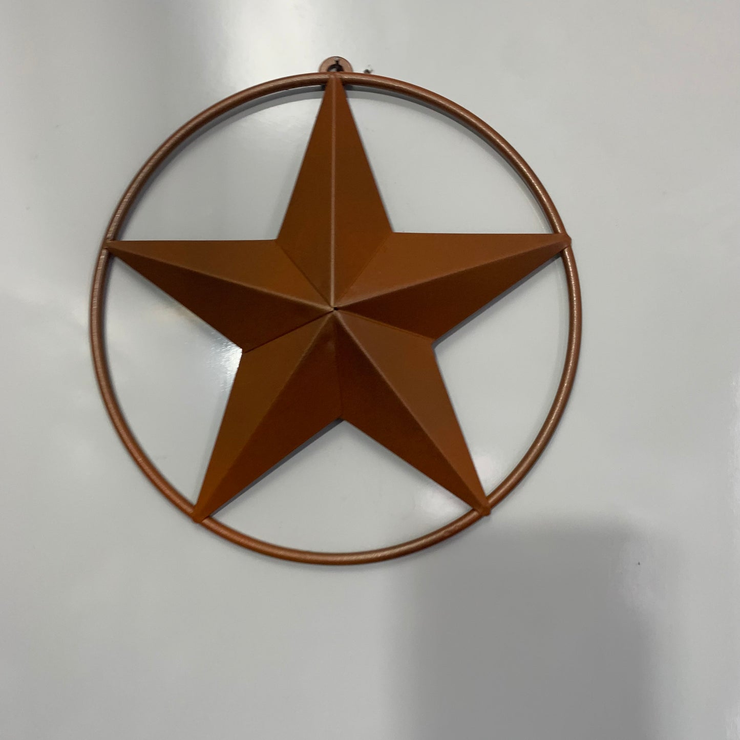 ORANGE COPPER SOLID RING BARN STAR 3",4",6",9",12" METAL LONE STAR WESTERN HOME DECOR HANDMADE-#EH10026