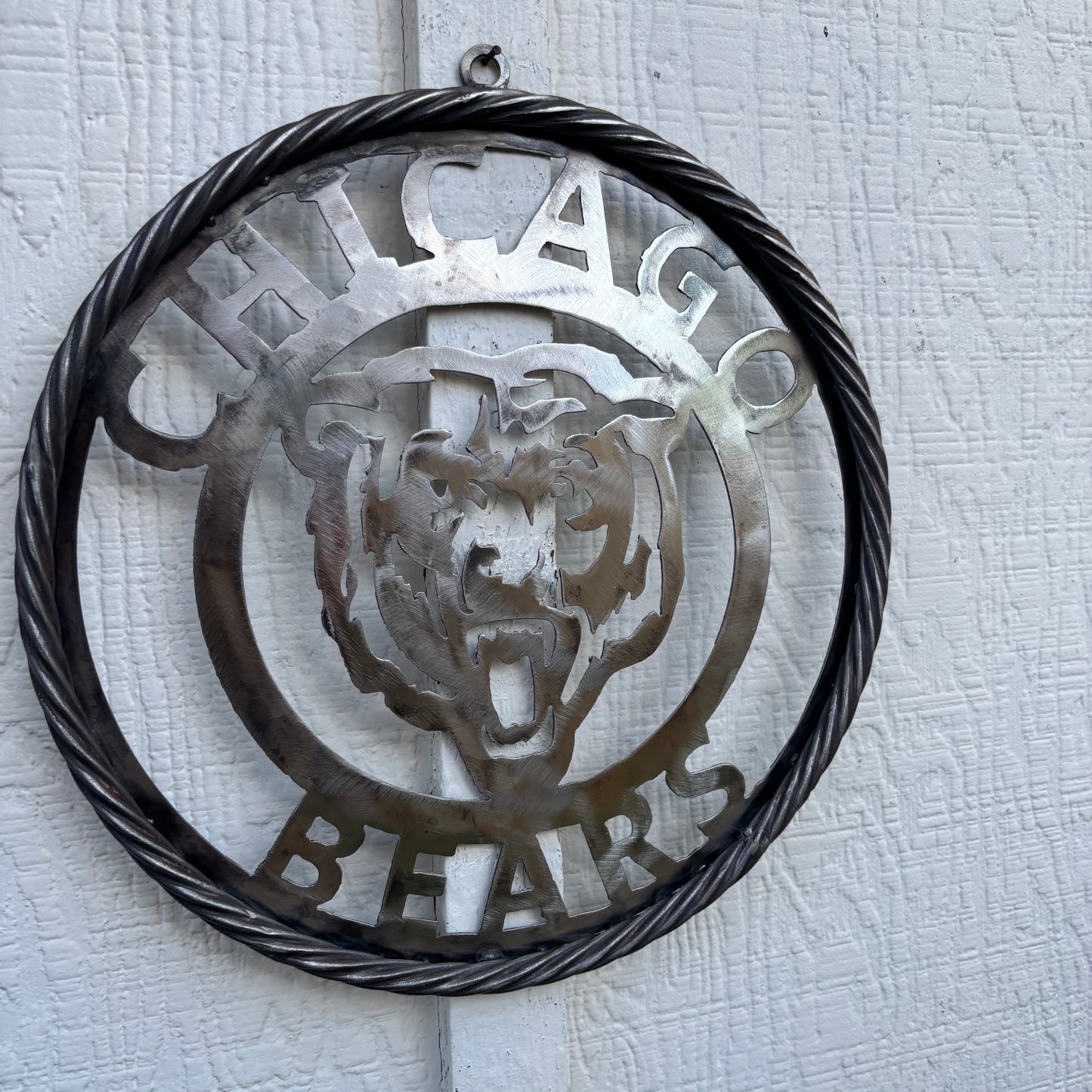 CHICAGO BEARS CUSTOM RAW METAL VINTAGE CRAFT SIGN TEAM HANDMADE STYLE# 3