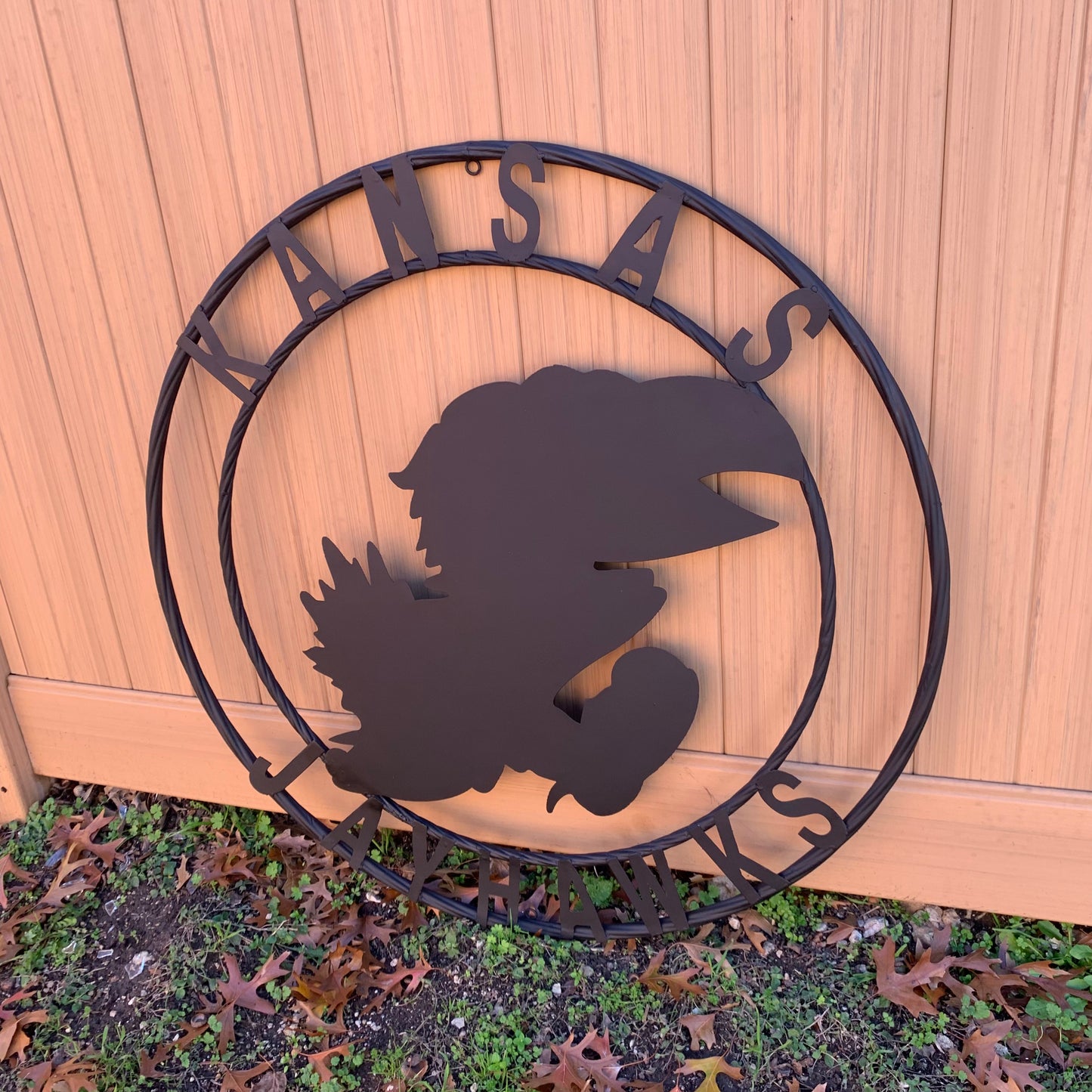 KANSAS JAYHAWKS BLACK CUSTOM METAL VINTAGE CRAFT SIGN WALL ART TEAM SIGN HANDMADE