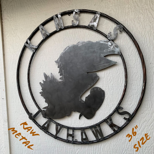 KANSAS JAYHAWKS RAW CUSTOM METAL VINTAGE CRAFT SIGN UNPAINTED TEAM HANDMADE