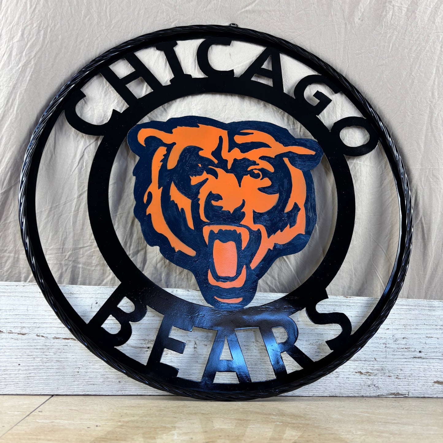 CHICAGO BEARS CUSTOM METAL VINTAGE CRAFT SIGN TEAM HANDMADE STYLE# 2