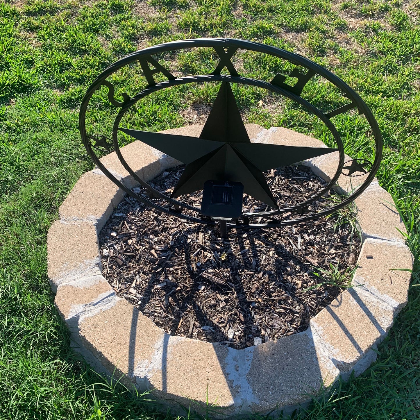 TEXAS 2022 STYLE CUSTOM NAME STAR BARN METAL LONE STAR 3d TWISTED ROPE RING WESTERN HOME DECOR RUSTIC  BLACK HANDMADE 24",32",34",36",40",42",44",46",50"