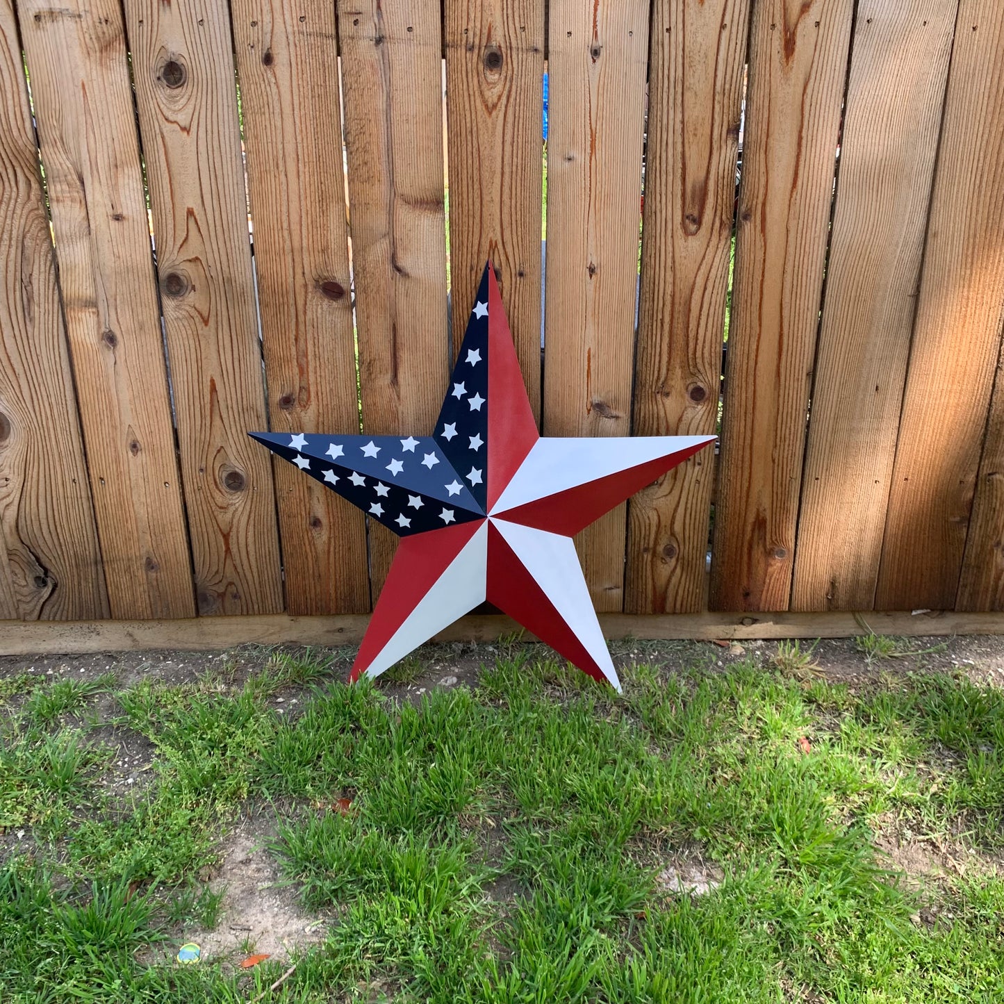 USA FLAG STAR STYLE# 5 RED WHITE & BLUE AMERICANA METAL BARN STAR WALL ART HANDMADE TO ORDER NEW #EH13380