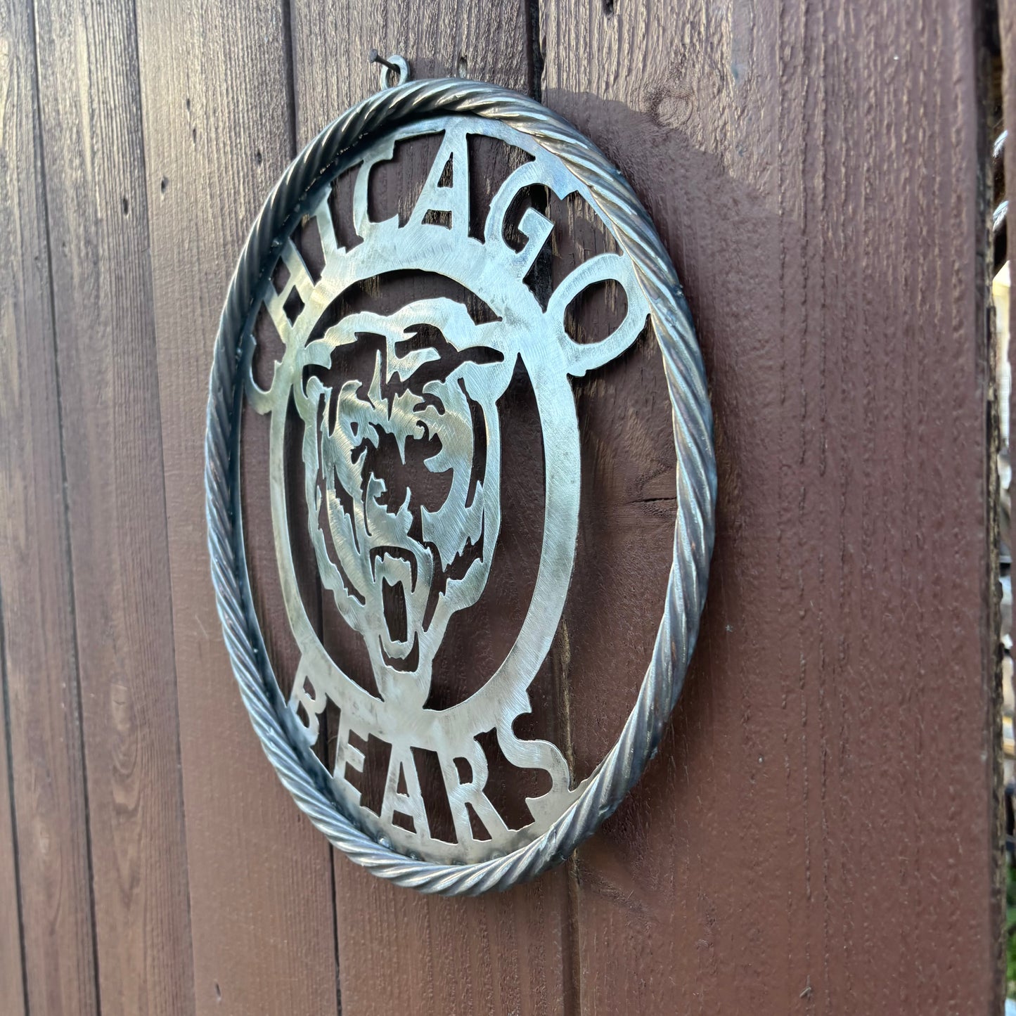 CHICAGO BEARS CUSTOM RAW METAL VINTAGE CRAFT SIGN TEAM HANDMADE STYLE# 3