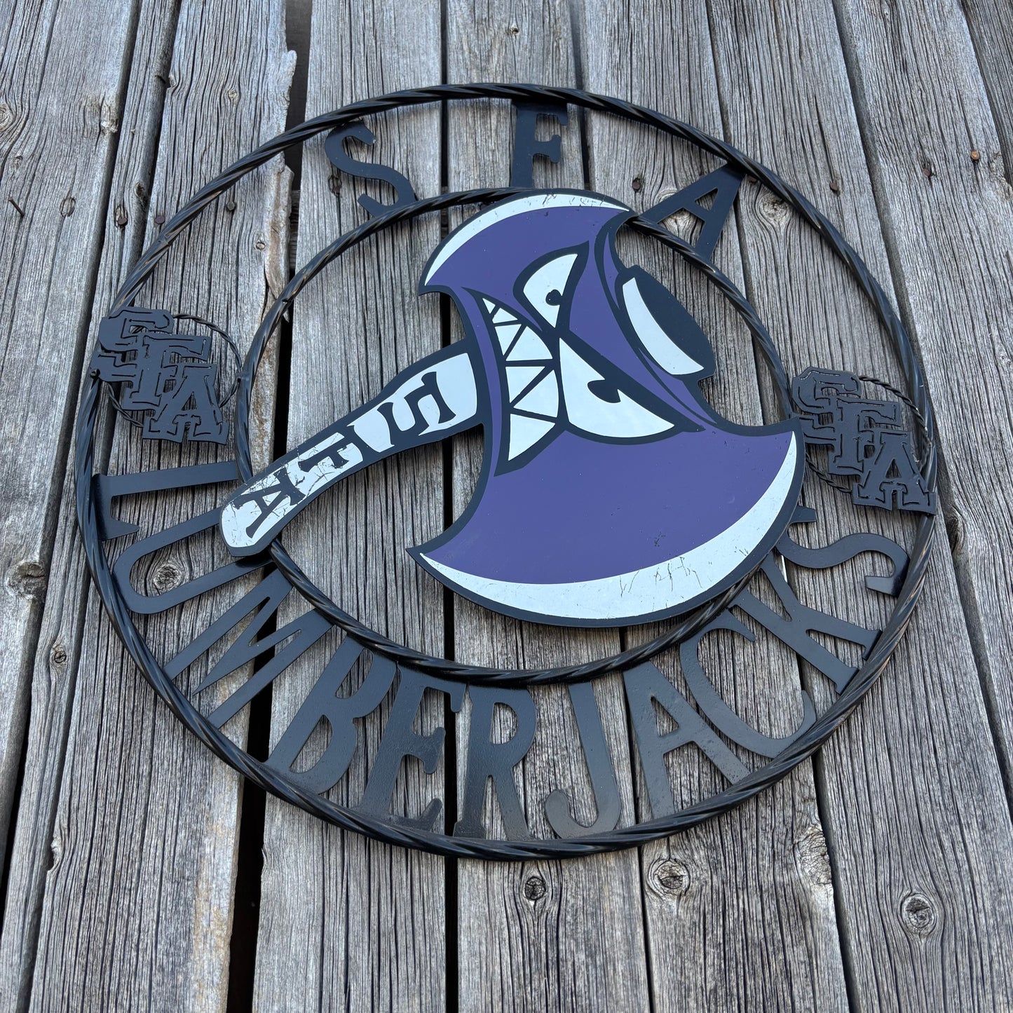SFA LUMBERJACKS CUSTOM METAL VINTAGE CRAFT SIGN WALL ART TEAM SIGN HANDMADE