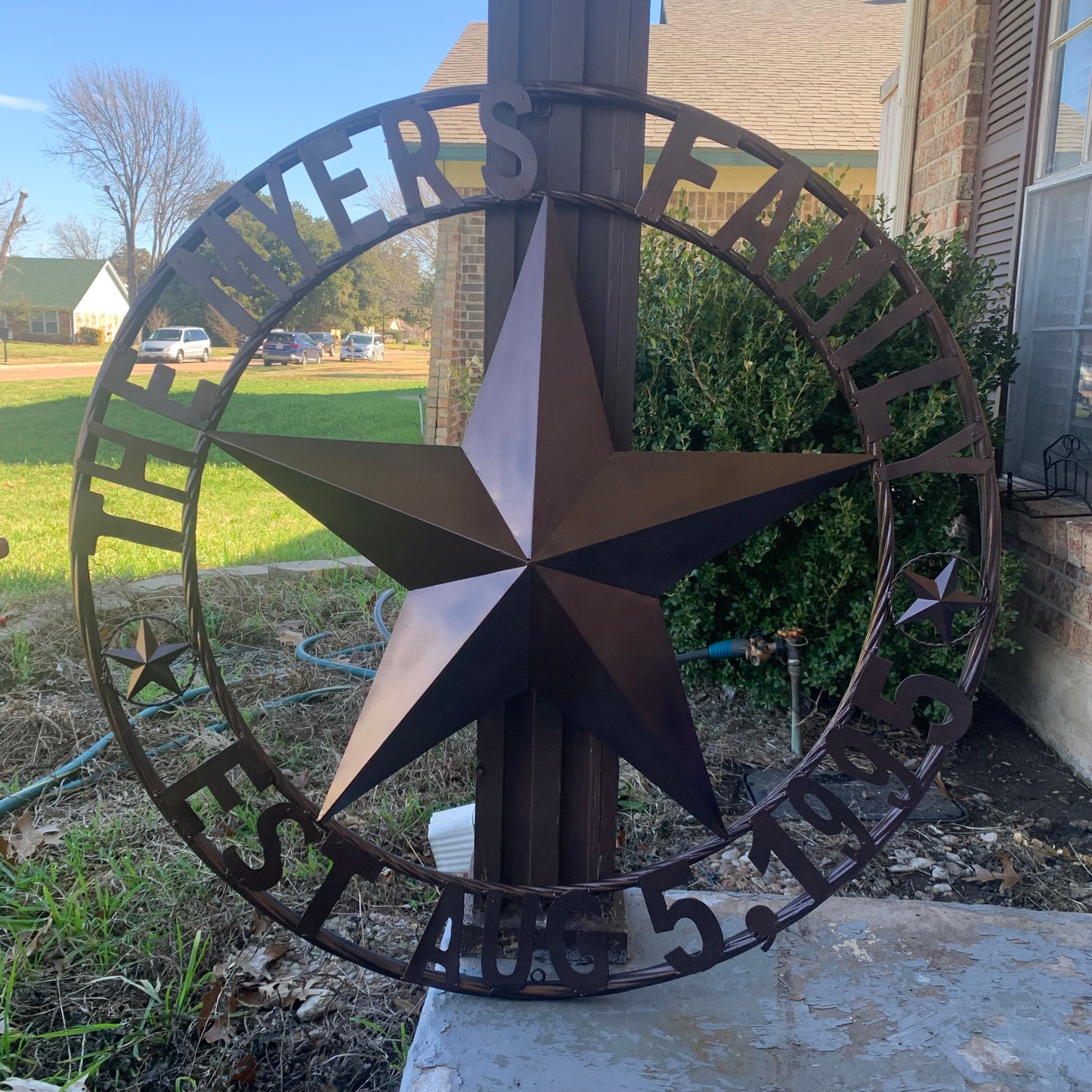 MYERS STYLE YOUR CUSTOM NAME STAR BARN STAR METAL LONE STAR WESTERN HOME DECOR RUSTIC BLACK HANDMADE 24",32",36",50"