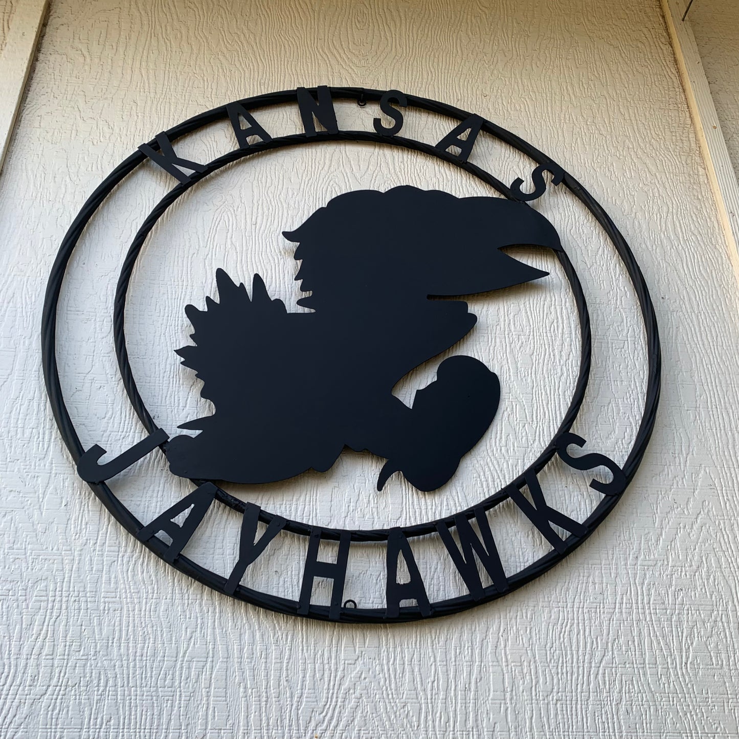 KANSAS JAYHAWKS BLACK CUSTOM METAL VINTAGE CRAFT SIGN WALL ART TEAM SIGN HANDMADE