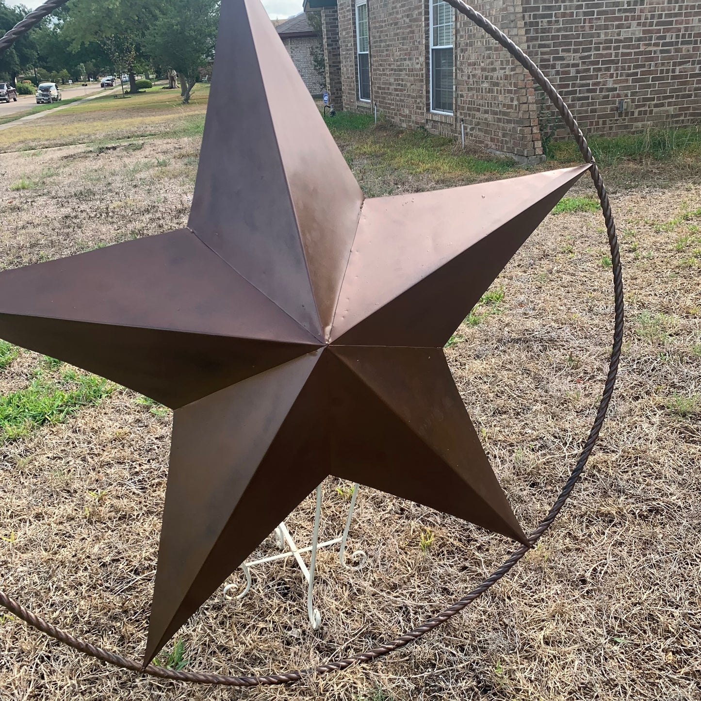 LONE STAR 60" BARN STAR METAL RUSTIC  BRONZE VINTAGE COPPER WALL ART WESTERN HOME DECOR HANDMADE NEW EH10524