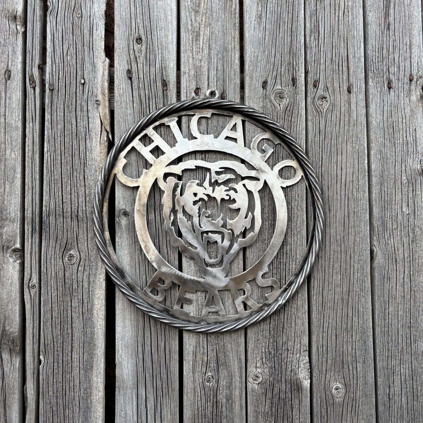 CHICAGO BEARS CUSTOM RAW METAL VINTAGE CRAFT SIGN TEAM HANDMADE STYLE# 3