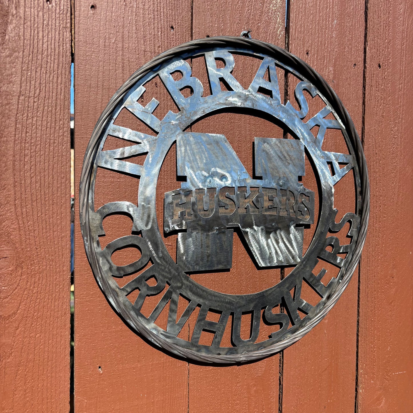 12", 18", 24", 32" NEBRASKA HUSKERS RAW METAL CUSTOM VINTAGE CRAFT TEAM SIGN