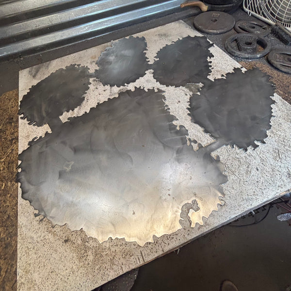 CLEMSON TIGERS PAW CUSTOM RAW METAL VINTAGE CRAFT SIGN WALL ART TEAM SIGN HANDMADE STYLE# 2 #EH12745