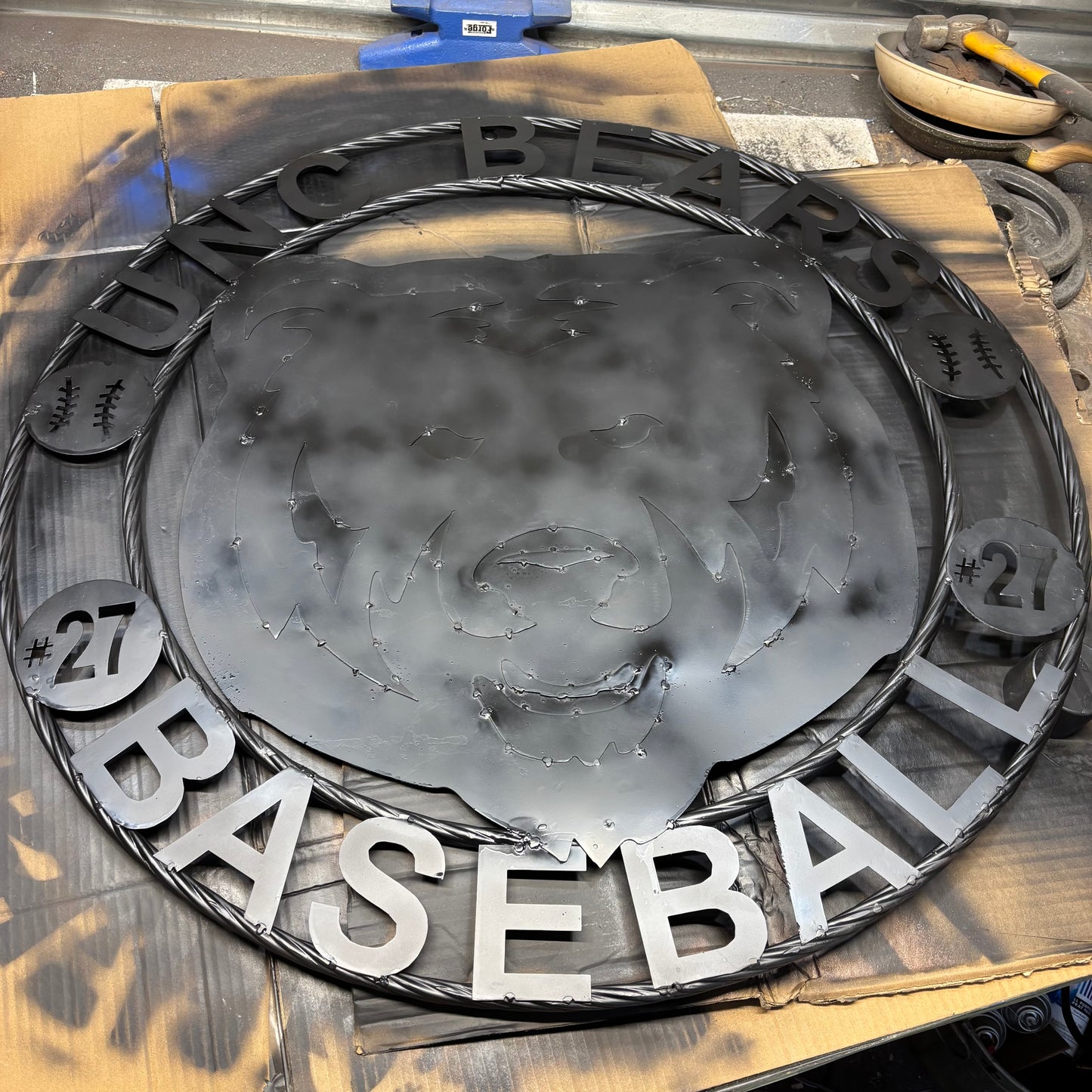 UNC BEARS CUSTOM RAW METAL NO PAINT VINTAGE CRAFT SIGN TEAM HANDMADE TO ORDER