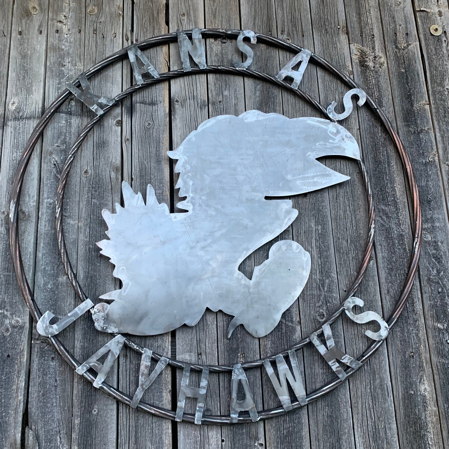 KANSAS JAYHAWKS RAW CUSTOM METAL VINTAGE CRAFT SIGN UNPAINTED TEAM HANDMADE