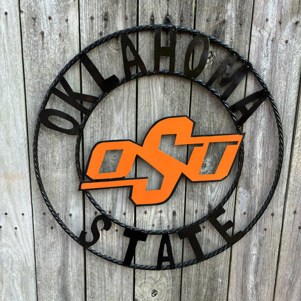 OSU OKLAHOMA STATE COWBOYS METAL CUSTOM VINTAGE TEAM WALL ART HANDMADE CRAFT SIGN