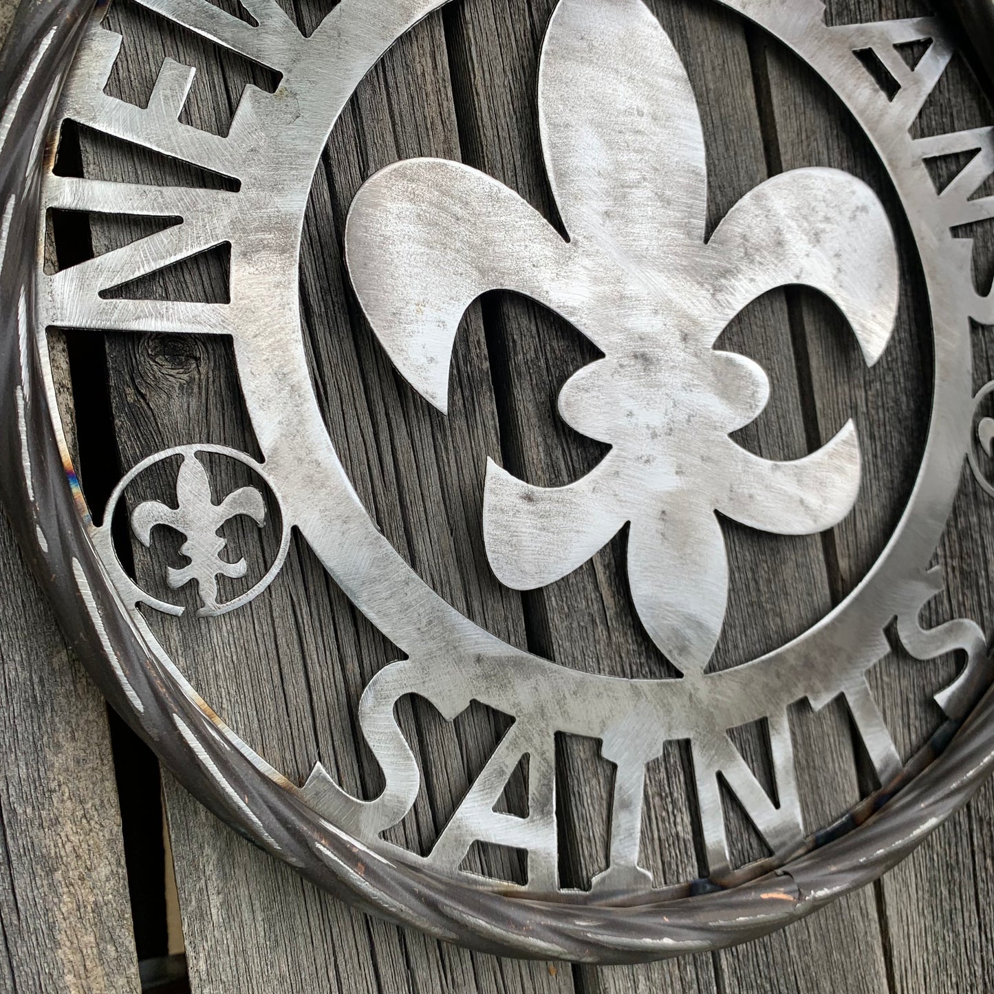 NEW ORLEANS SAINTS CUSTOM RAW METAL CRAFT SIGN WALL ART WESTERN HOME DECOR LASERCUT ART HANDMADE 12",18",24