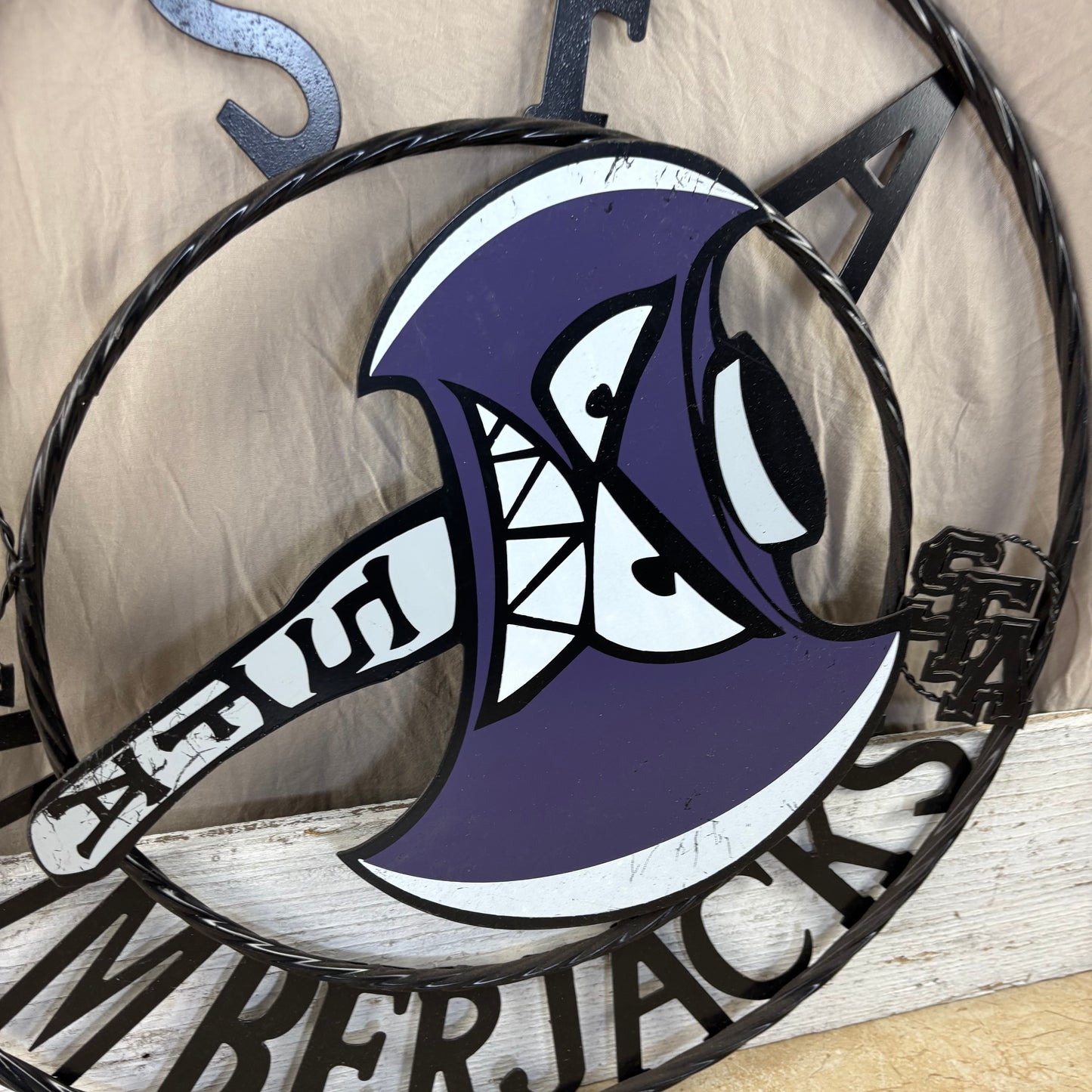 SFA LUMBERJACKS CUSTOM METAL VINTAGE CRAFT SIGN WALL ART TEAM SIGN HANDMADE