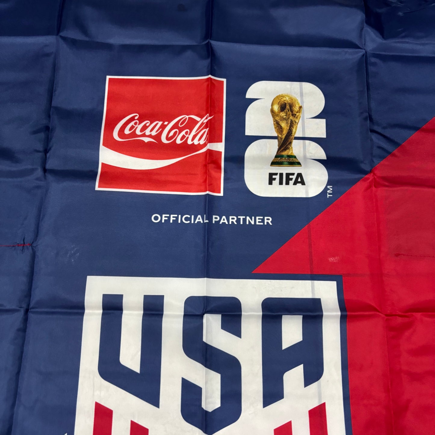 FIFA WORLD CUP 2026 USA COCACOLA FLAG 3ft x 4ft GENUINE LICENSES WESTERN HOME DECOR  #EH13732