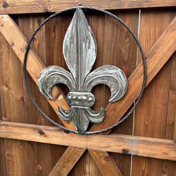 FLEUR DE LIS  CUSTOM RAW METAL METAL UNPAINTED WALL ART SIGN WESTERN HOME DECOR HANDMADE NEW 12",18",24",32"
