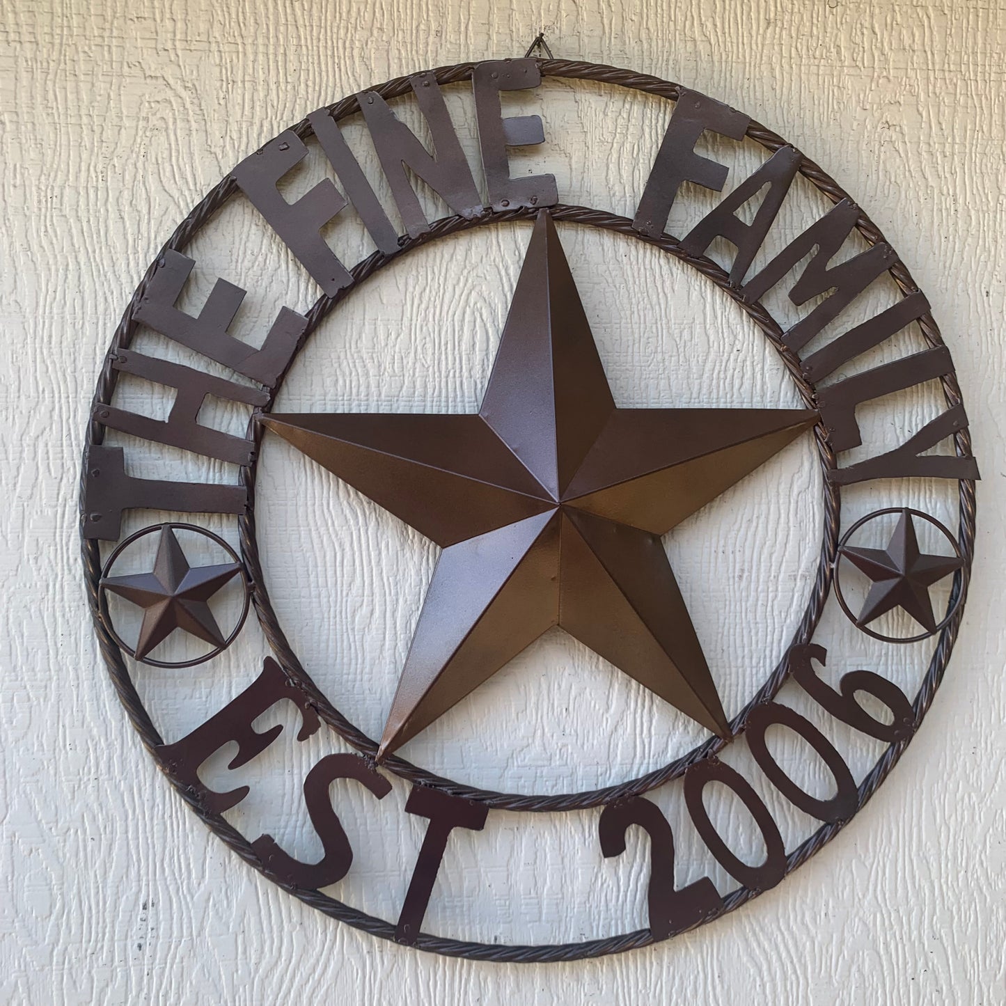 FINE FAMILY STYLE YOUR CUSTOM NAME STAR BARN STAR METAL LONE STAR WESTERN HOME DECOR RUSTIC BRONZE HANDMADE 24",32",36",50"