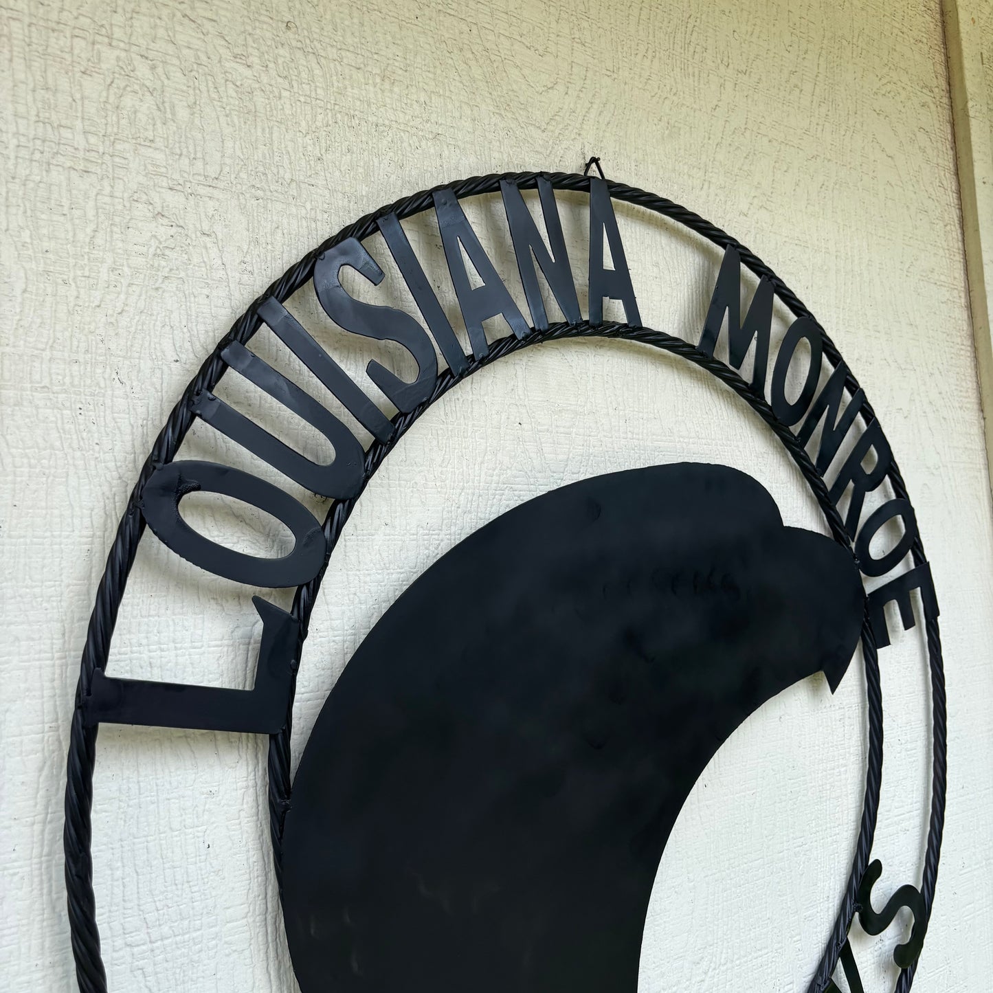 LOUISIANA MONROE WARHAWKS CUSTOM BLACK METAL VINTAGE CRAFT TEAM SIGN HANDMADE 18",24",32"