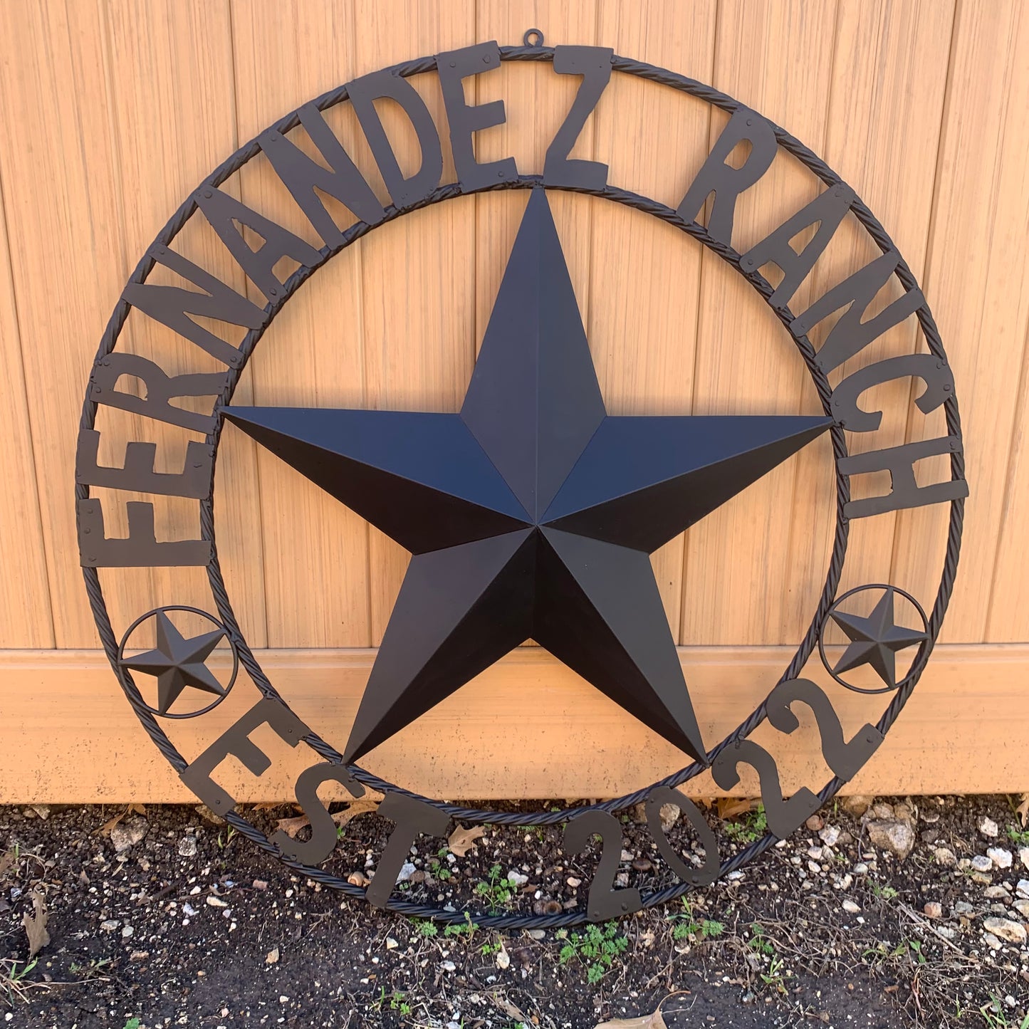 FERNANDEZ RANCH STYLE YOUR CUSTOM NAME STAR BARN STAR METAL LONE STAR WESTERN HOME DECOR RUSTIC BLACK HANDMADE 24",32",36",50"
