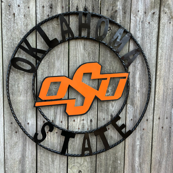 OSU OKLAHOMA STATE COWBOYS METAL CUSTOM VINTAGE TEAM WALL ART HANDMADE CRAFT SIGN