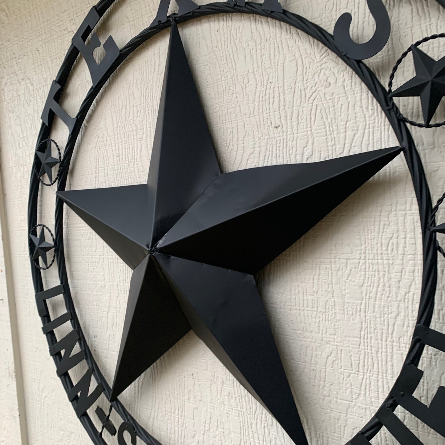 LINN SAN MANUEL STYLE YOUR CUSTOM NAME STAR METAL BARN LONE STAR 3d TWISTED ROPE RING WESTERN HOME DECOR HANDMADE NEW