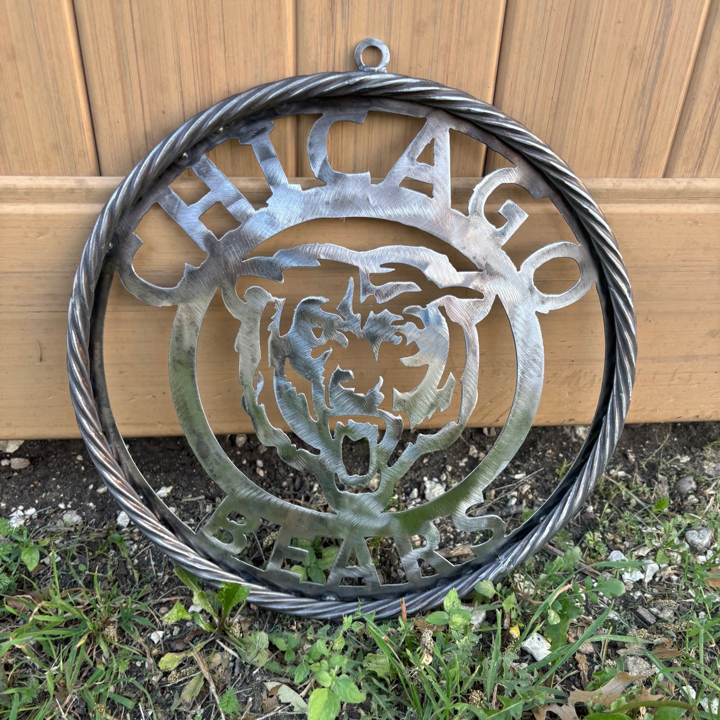 CHICAGO BEARS CUSTOM RAW METAL VINTAGE CRAFT SIGN TEAM HANDMADE STYLE# 3