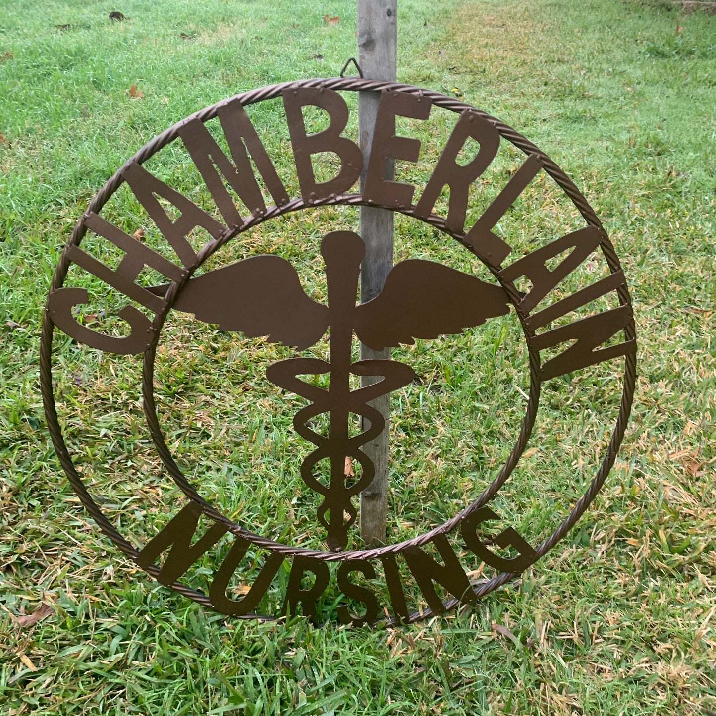 CHAMBERLAIN NURSING STYLE CUSTOM NAME SIGN MEDICAL LOGO HANDMADE