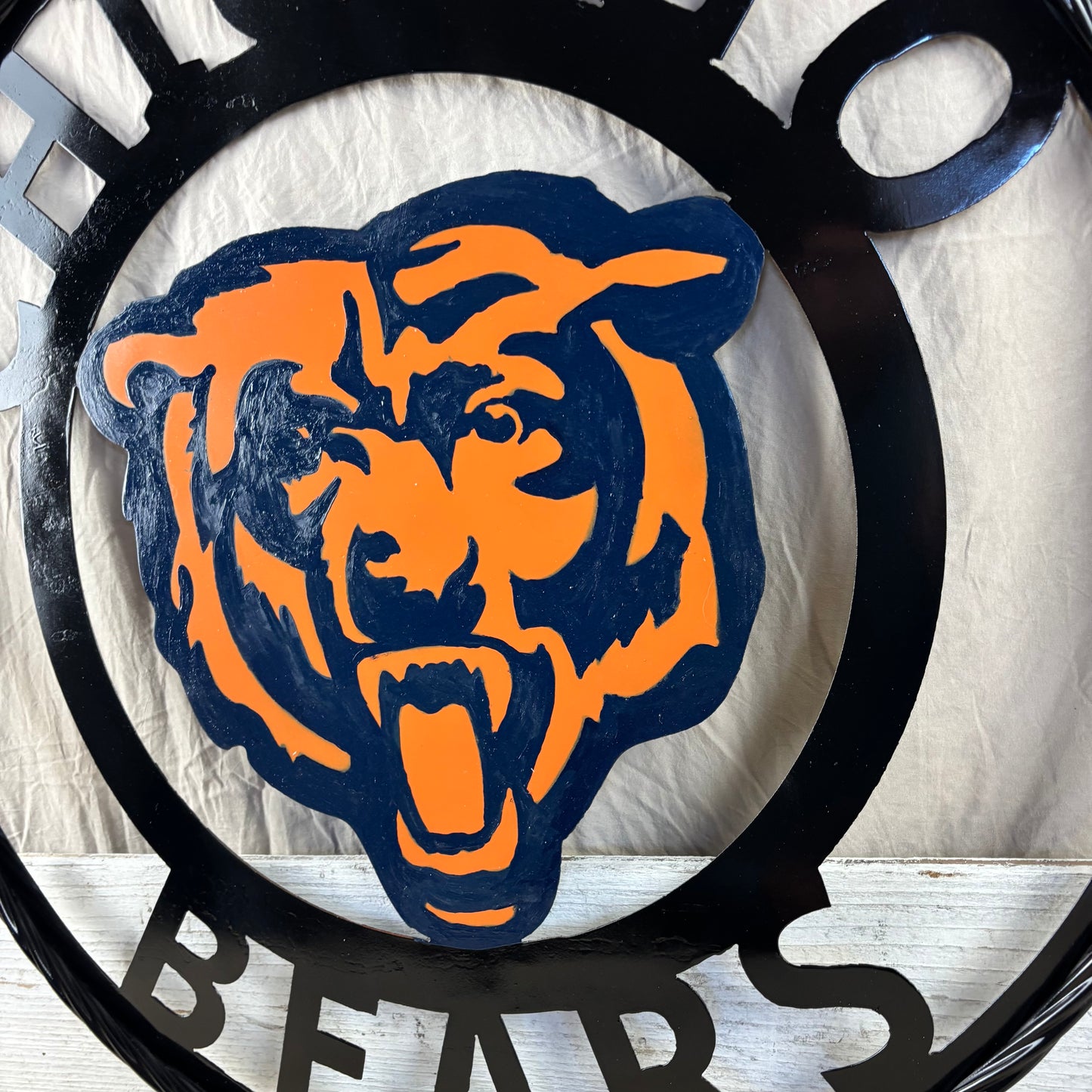 CHICAGO BEARS CUSTOM METAL VINTAGE CRAFT SIGN TEAM HANDMADE STYLE# 2