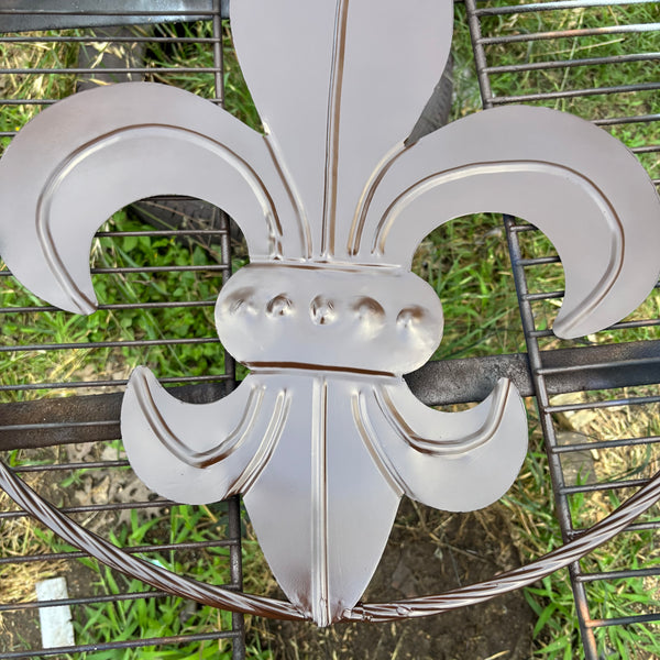 FLEUR DE LIS BROWN METAL WALL ART SIGN WESTERN HOME DECOR HANDMADE NEW 12",18",24",32"