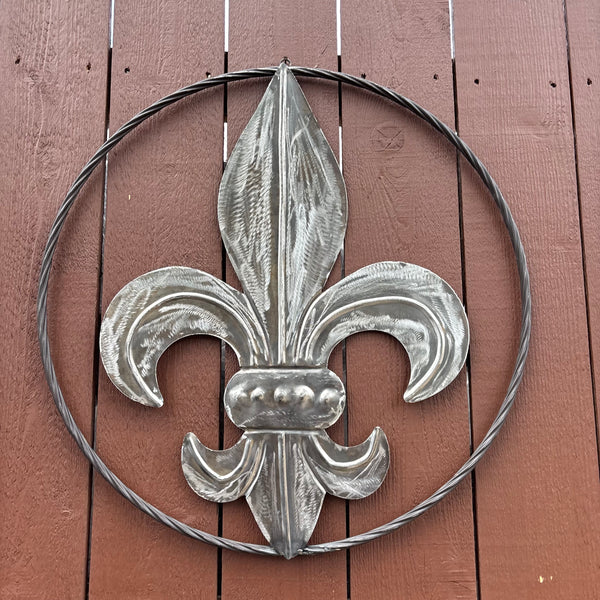 FLEUR DE LIS  CUSTOM RAW METAL METAL UNPAINTED WALL ART SIGN WESTERN HOME DECOR HANDMADE NEW 12",18",24",32"