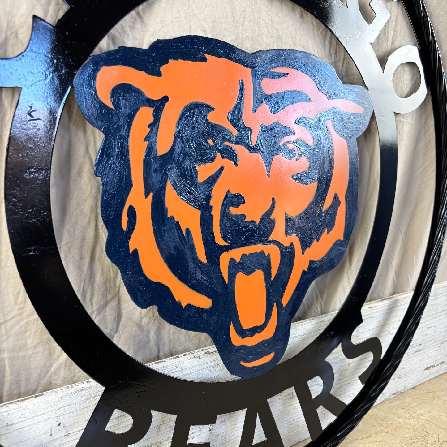 CHICAGO BEARS CUSTOM METAL VINTAGE CRAFT SIGN TEAM HANDMADE STYLE# 2