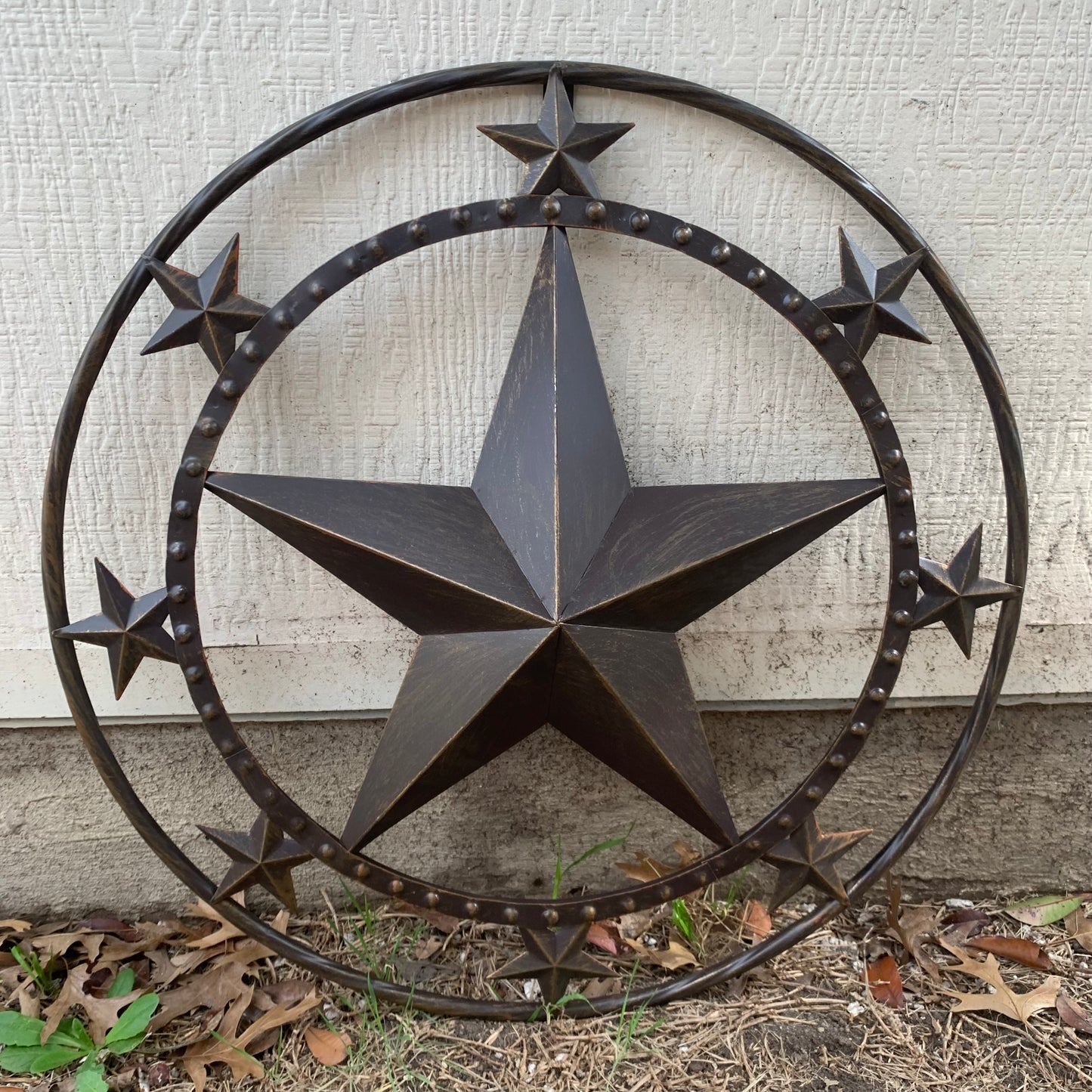 24" MULTI STAR BEADED COLIBROX BARN STAR METAL LONESTAR WESTERN HOME DECOR HANDMADE RUSTIC DARK BRONZE NEW