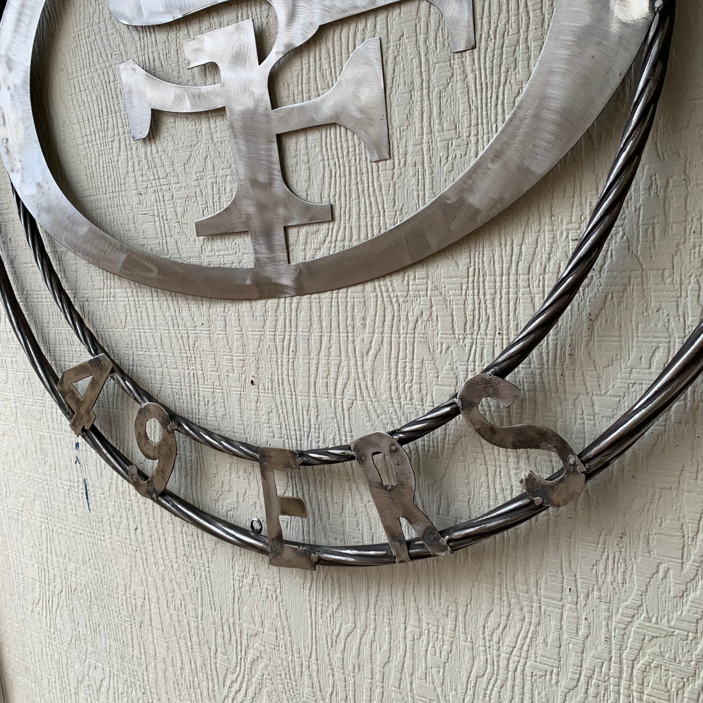 36" SAN FRANCISCO 49ERS CUSTOM RAW METAL VINTAGE CRAFT TEAM SIGN HAND MADE IN USA