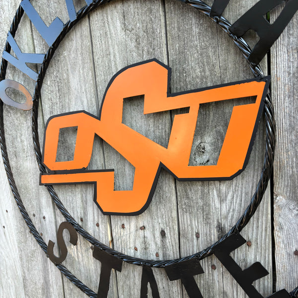 OSU OKLAHOMA STATE COWBOYS METAL CUSTOM VINTAGE TEAM WALL ART HANDMADE CRAFT SIGN