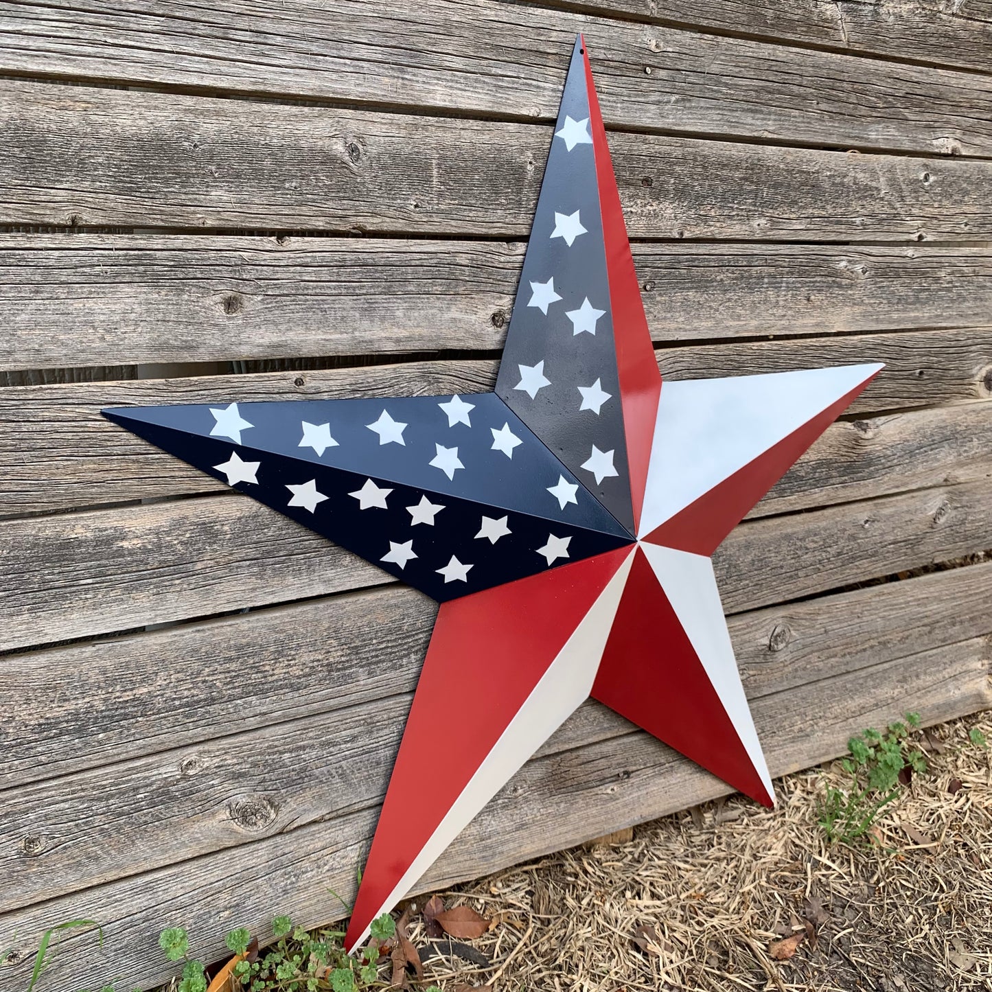 USA FLAG STAR STYLE# 5 RED WHITE & BLUE AMERICANA METAL BARN STAR WALL ART HANDMADE TO ORDER NEW #EH13380