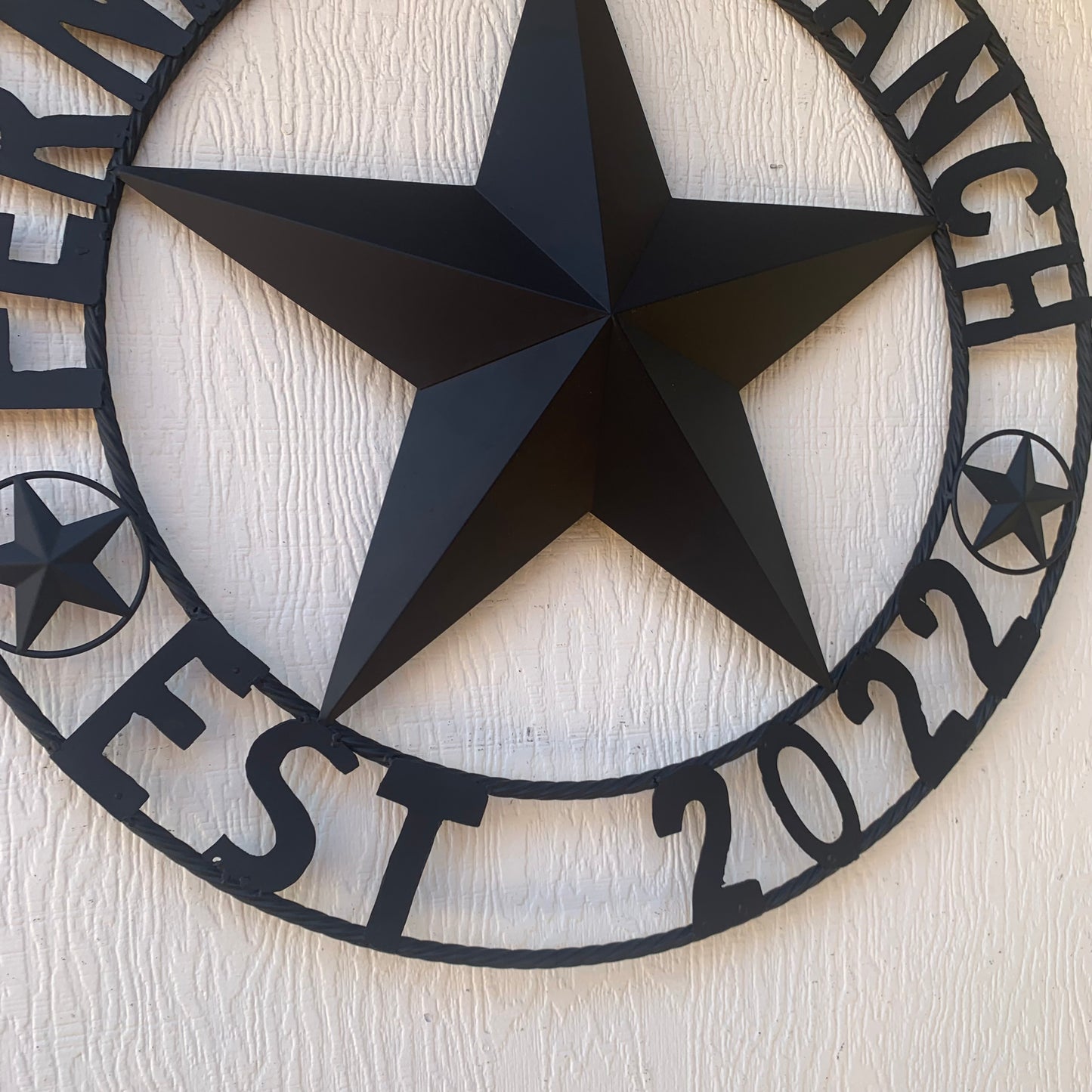 FERNANDEZ RANCH STYLE YOUR CUSTOM NAME STAR BARN STAR METAL LONE STAR WESTERN HOME DECOR RUSTIC BLACK HANDMADE 24",32",36",50"